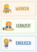 Vorschau - Präsentationen/Tafelbilder - Löwenklasse - Tagesplan | 24 Karten für Tagestransparenz, Stundenplan & Classroom Management - Seite 3