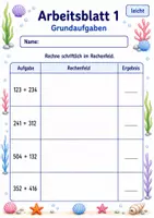 Vorschau - Arbeitsblätter - Schriftliche Addition ohne Übertrag | Mathematik Klasse 3 | 6 Arbeitsblätter als PDF - Seite 1