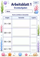 Vorschau - Arbeitsblätter - Schriftliche Addition dreistellig | Mathematik Klasse 3 | 6 Arbeitsblätter als PDF - Seite 1