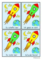 Vorschau - Bildkarten - Raketen - Motivationskarten 🚀 + gratis Ausmalbild - Seite 2