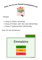 Vorschau - Stationenlernen - Sachaufgaben Einmaleins Karteikarten Freiarbeit 3-fach differenziert inkl. Lösungen - Seite 1
