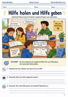 Vorschau - Arbeitsblätter - Hilfe holen und Hilfe geben Arbeitsheft Klasse 5 bis 6 Schulstart respektvoll fragen und unterstützen - Deckblatt