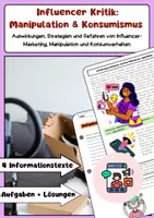 Vorschau - Arbeitsblätter - Influencer Kritik: Manipulation & Konsumismus - Deckblatt