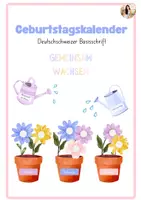 Vorschau - Poster - Geburtstagskalender in Deutschschweizer Basisschrift - Deckblatt