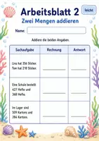 Vorschau - Arbeitsblätter - Sachaufgaben schriftliche Addition | Mathematik Klasse 3 | 6 Arbeitsblätter als PDF - Seite 2