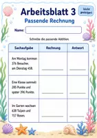 Vorschau - Arbeitsblätter - Sachaufgaben schriftliche Addition | Mathematik Klasse 3 | 6 Arbeitsblätter als PDF - Seite 3