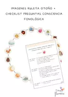 Vista previa - Tarjetas / Manipulativos - IMAGENES RULETA + CHECKLIST PREGUNTAS CONCIENCIA FONOLOGICA (OTOÑO) - Portada