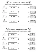 Vorschau - Arbeitsblätter - Subtraktion ZR bis 20 mit Zehnerübergang Alle ins Tor! - Seite 2