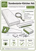 Vorschau - Aufgabenkarten - Holz im Technikunterricht: 12 Starterkarten - Deckblatt