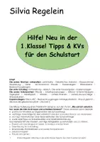Vorschau - Arbeitsblätter - HHilfe! Neu in der 1.Klasse! Tipps & KVs für den Schulstart - Deckblatt