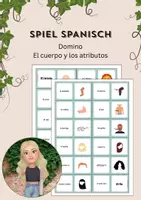 Vorschau - Arbeitsblätter - Spiel Spanisch: Domino: El cuerpo y los atributos - Deckblatt