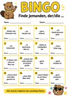 Vorschau - Spiele - Biber-Bingo Gelb: Kennenlernspiel Deutsch - Deckblatt