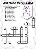 Vista previa - Hojas de trabajo - CRUSIGRAMA DE TABLAS DE MULTIPLICAR - Portada