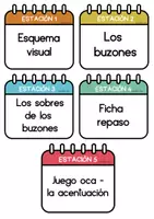 Vista previa - Tarjetas / Manipulativos - ESTACIONES DE APRENDIZAJE-LA ACENTUACIÓN - página 1