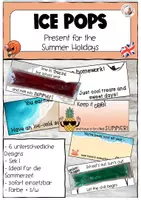 Vorschau - Mal- und Bastelvorlagen - Wassereis Geschenk Englisch Sommerferien Sek I - Deckblatt