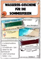 Vorschau - Arbeitsblätter - Wassereis Geschenk Sommerferien Grundschule Sek I - Deckblatt