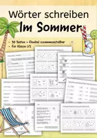 Vorschau - Stundenentwürfe - Sommerliche Wörter schreiben – Schreibtraining für Klasse 1/2 - Miniheft mit 30 motivierenden Seiten - Deckblatt