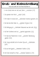 Vorschau - Arbeitsblätter - Groß- und Kleinschreibung - Deckblatt