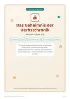 Vorschau - Arbeitsblätter - Herbst Escape Room Deutsch Klasse 5/6 – Das Geheimnis der Herbstchronik - Seite 1