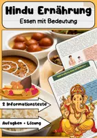 Vorschau - Arbeitsblätter - Hindu Ernährung Religion Arbeitsblatt - Deckblatt