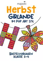 Vorschau - Mal- und Bastelvorlagen - Pop Art Herbst - Pop Art Kunst - Pop Art Girlande Herbst - Herbstgirlande - Pop Art Bilder - Girlande Herbst Basteln - Nr.1 - Kunst Herbst Klasse 3 - Herbst Kunst Klasse 4 - Girlande basteln - Bastelvorlage Herbst - Deckblatt
