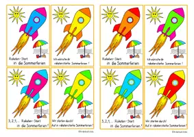 Vorschau - Mal- und Bastelvorlagen - ☀️ Kunterbunte Feriengrüße🌈 zum Verzieren & Verschenken☀️ - Growing Bundle - Seite 2