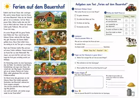 Vorschau - Arbeitsblätter - "Auf dem Bauernhof" - lesen und verstehen / Ferienleseblatt - Deckblatt