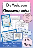 Vorschau - Arbeitsblätter - Klassensprecherwahl Grundschule – Ablauf der Wahl, Arbeitsblätter & Poster (Klasse 3/4) - Deckblatt