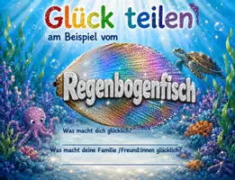 Vorschau - Stundenentwürfe - Glück teilen am Beispiel vom Regenbogen Fisch von Marcus Pfister, zum selbst Gestalten. - Deckblatt