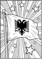 Vorschau - Mal- und Bastelvorlagen - Albanien – POP Art Ausmalbilder | 15 kreative Malvorlagen - Seite 1