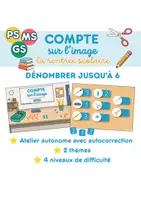 Aperçu - Jeux - Compte sur l'image – La rentrée scolaire | Dénombrer jusqu'à 6 | Atelier autonome PS, MS, GS - Page de couverture