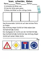 Vorschau - Arbeitsblätter - Verkehrsschilder / Verkehrszeichen Leserätsel - Lesen • schneiden • kleben - DaZ/DaF / Deutsch / Sachunterricht - Seite 2