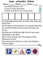 Vorschau - Arbeitsblätter - Verkehrsschilder / Verkehrszeichen Leserätsel - Lesen • schneiden • kleben - DaZ/DaF / Deutsch / Sachunterricht - Seite 3