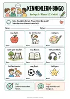 Vorschau - Spiele - Kennlern-Bingo für den Schulstart – Kennenlernspiele & Eisbrecher - Seite 1