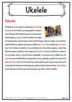 Vista previa - Hojas de trabajo - Ukelele Ficha de música: texto con huecos, comprensión auditiva y sopa de letras - página 2