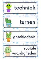 Voorbeeld - Dagritmekaarten thema Cactus - Pagina 1
