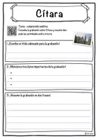 Vista previa - Hojas de trabajo - Cítara Ficha de música: texto con huecos, comprensión auditiva y sopa de letras - página 3