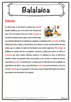 Vista previa - Hojas de trabajo - Balalaica Ficha de música: texto con huecos, comprensión auditiva y sopa de letras - página 2