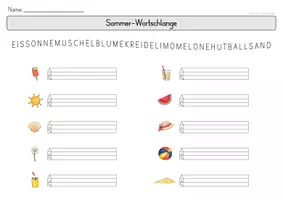 Vorschau - Arbeitsblätter - Wortschlange - Sommer - Seite 2