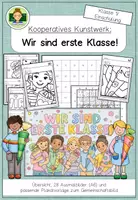 Vorschau - Mal- und Bastelvorlagen - Kooperatives Kunstwerk: Einschulung und erste Klasse (Grundschule Kunst Projektarbeit) - Deckblatt