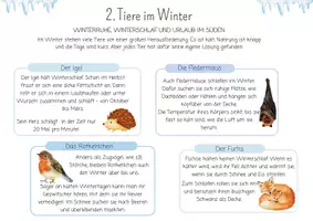 Vorschau - Mal- und Bastelvorlagen - Projektmappe Winter | Basteln, Natur, Tiere, Wetter | Kindergarten Kita Vorschule - Seite 3