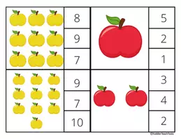 Aperçu - Cartes d'exercices - Carte a compter les pommes - Page 3