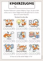 Vorschau - Anderer Materialtyp - Kinderzeugnis Fuchs | Fuchsklasse Halbjahr & Schuljahresende Zeugnis - Seite 2