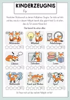 Vorschau - Anderer Materialtyp - Kinderzeugnis Fuchs | Fuchsklasse Halbjahr & Schuljahresende Zeugnis - Seite 3