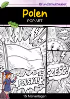 Vorschau - Mal- und Bastelvorlagen - Polen – POP Art Ausmalbilder | 15 kreative Malvorlagen - Deckblatt