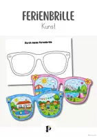 Vorschau - Arbeitsblätter - Ferienbrille – Kunstidee für die Sommerferien | Klasse 1–4 - Deckblatt