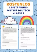 Vorschau - Stundenentwürfe - Kostenlos: Lesetraining Wetter – Leseverständnis Klasse 2 - Deckblatt