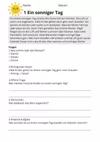 Vorschau - Stundenentwürfe - Kostenlos: Lesetraining Wetter – Leseverständnis Klasse 2 - Seite 1