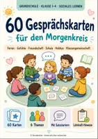 Vorschau - Aufgabenkarten - Morgenkreis Gesprächskarten: 60 Karten für die Grundschule - Deckblatt