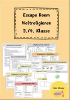 Vorschau - Stationenlernen - Escape Room „Weltreligionen“ (Klasse 3/4) - Deckblatt